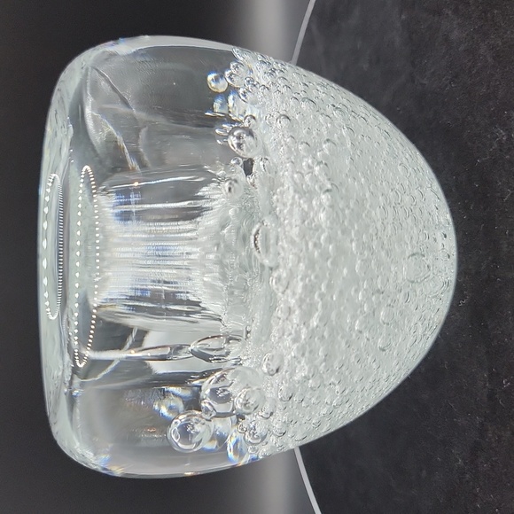 Hand Blown Voltive Tea Light Candle Holder w/Controlled Bubbles - Picture 4 of 8